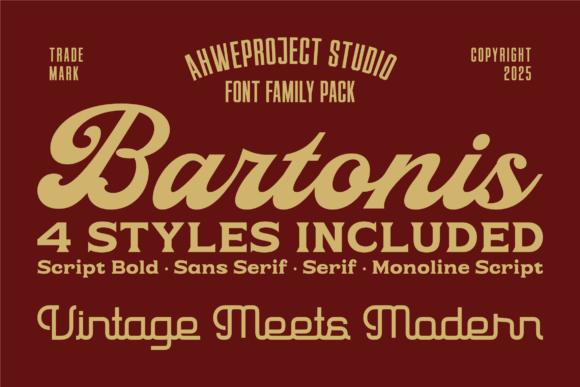 Transform Your Brand with Bartonis: A Vintage Font for Modern Businesses