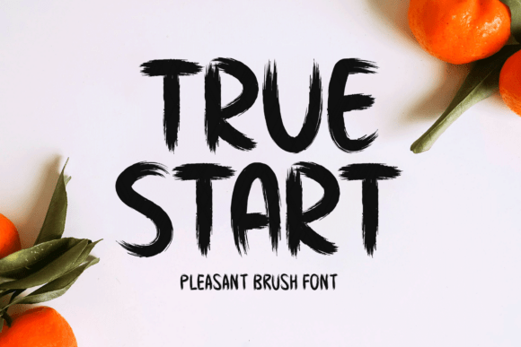True Start: A Charming Brush Font for Engaging Visuals